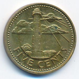 Barbados, 5 cents, 1976