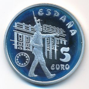 Spain., 5 euro, 1998