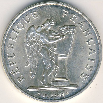 France, 100 francs, 1989