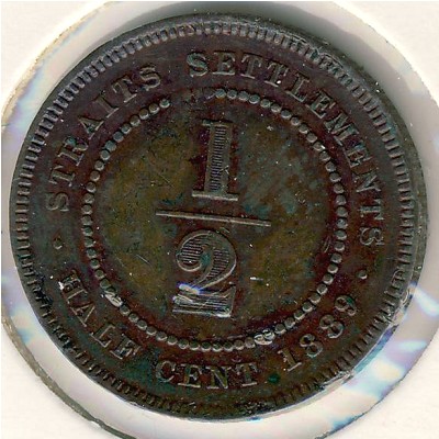 Straits Settlements, 1/2 cent, 1889–1891