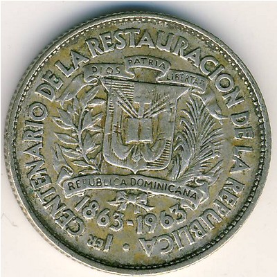 Dominican Republic, 25 centavos, 1963