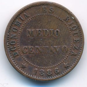 Chile, 1/2 centavo, 1883–1894