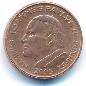 Vatican City., 1 euro cent, 2005