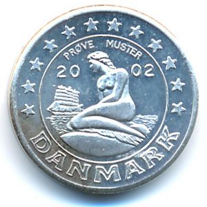 Denmark., 1 euro cent, 2002
