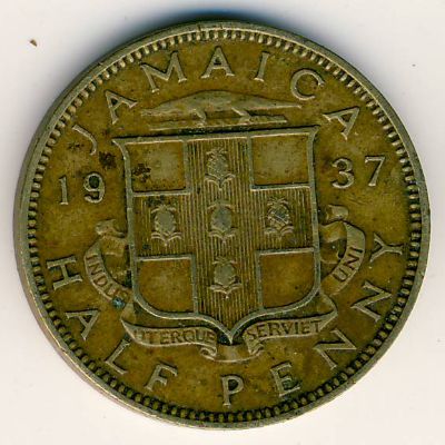 Jamaica, 1/2 penny, 1937