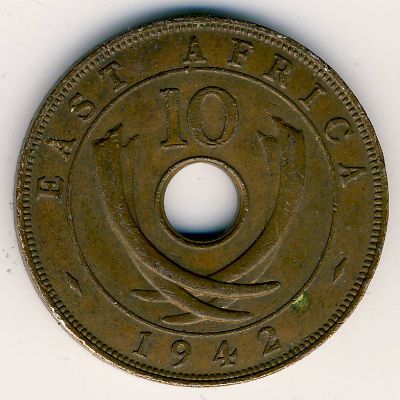 East Africa, 10 cents, 1942–1945