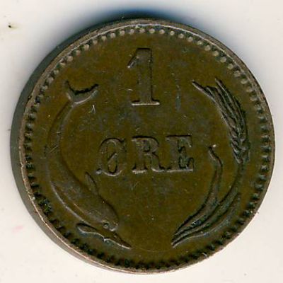 Denmark, 1 ore, 1894–1904