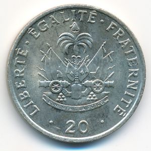 Haiti, 20 centimes, 1986–1991
