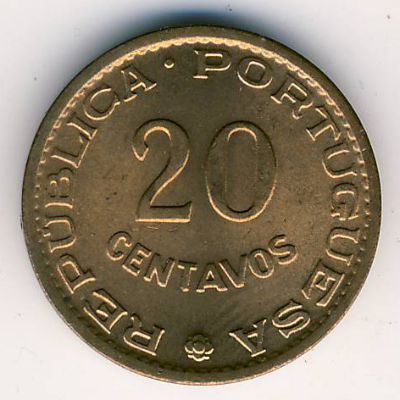 Mozambique, 20 centavos, 1961