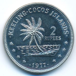Cocos (Keeling) Islands., 2 rupees, 1977