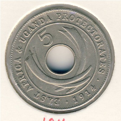 East Africa, 5 cents, 1913–1919