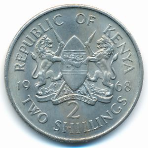 Kenya, 2 shillings, 1966–1968