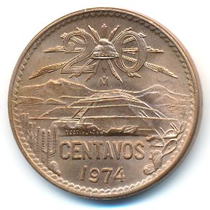 Mexico, 20 centavos, 1971–1974