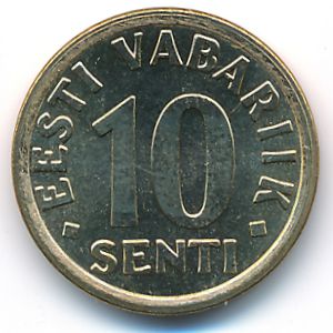 Estonia, 10 senti, 1991–2008