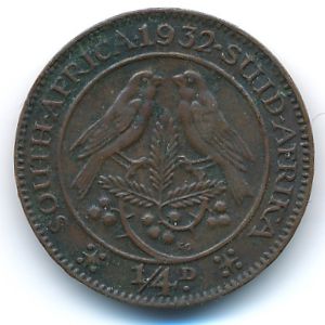 South Africa, 1/4 penny, 1931–1936