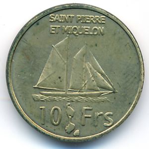 Saint Pierre and Miquelon, 10 франков, 