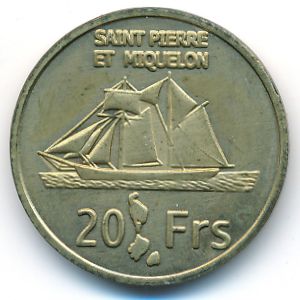 Saint Pierre and Miquelon, 20 франков, 