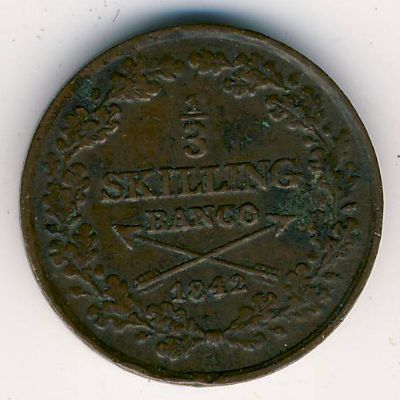 Швеция, 1/3 скиллинга (1835–1843 г.)