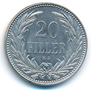 Hungary, 20 filler, 1892–1914