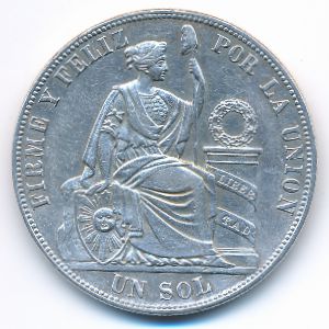 Перу, 1 соль (1885 г.)