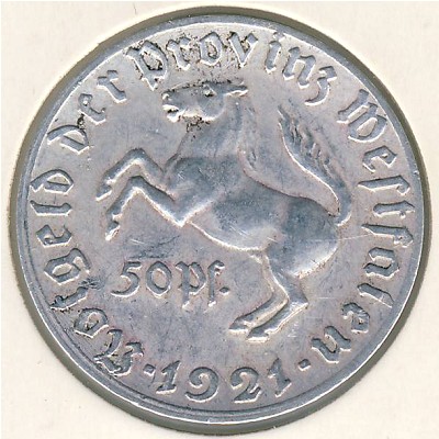 Westphalia, 50 pfennig, 1921
