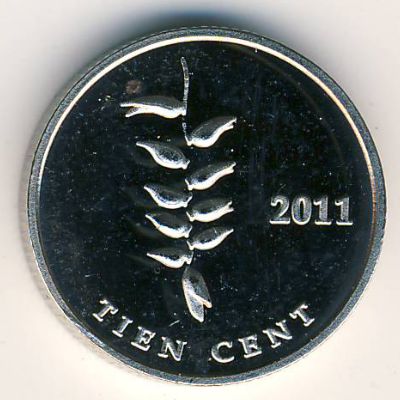 Bonaire., 10 cents, 2011