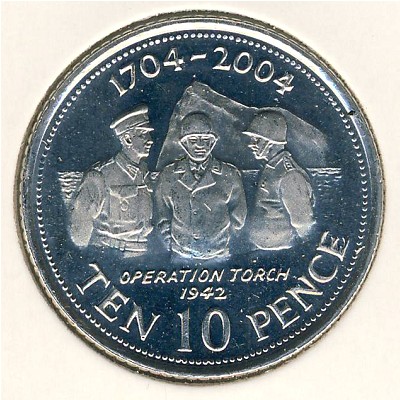 Gibraltar, 10 pence, 2004