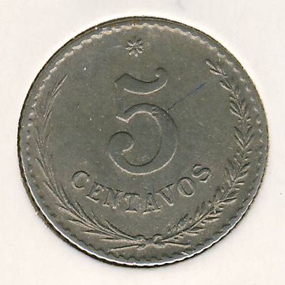 Paraguay, 5 centavos, 1900–1903