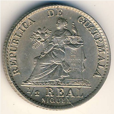 Guatemala, 1/2 real, 1900–1901