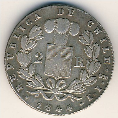 Chile, 2 reales, 1843–1852