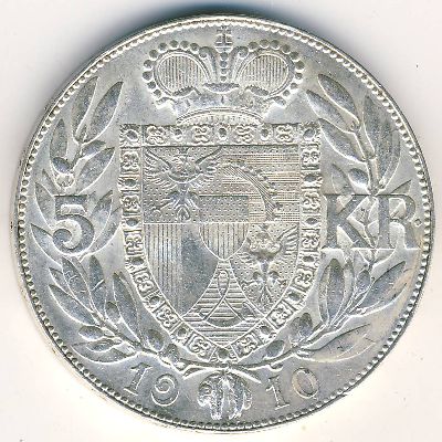 Liechtenstein, 5 kroner, 1900–1915