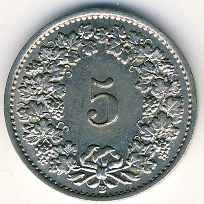 Switzerland, 5 rappen, 1932–1941