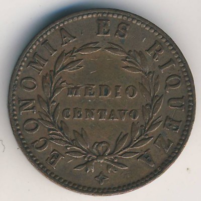 Chile, 1/2 centavo, 1853