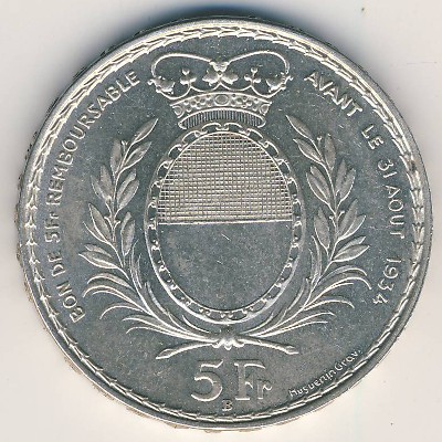 Switzerland., 5 francs, 1934