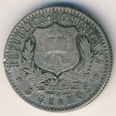 Доминиканская республика, 20 сентаво (1897 г.)
