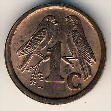 South Africa, 1 cent, 1990–1995