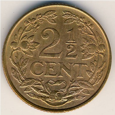 Антильские острова, 2 1/2 цента (1956–1965 г.)