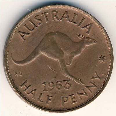 Australia, 1/2 penny, 1959–1964