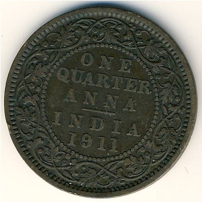 British West Indies, 1/4 anna, 1911