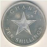 Ghana, 10 shillings, 1958
