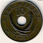 Восточная Африка, 10 центов (1937–1941 г.)