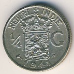 Netherlands East Indies, 1/4 gulden, 1937–1945