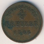 Шварцбург-Рудольфштадт, 1/4 крейцера (1857–1866 г.)