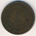 Стрейтс-Сетлментс, 1 цент (1884–1886 г.)