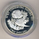 Bahamas, 2 dollars, 1997