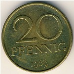 ГДР, 20 пфеннигов (1969–1990 г.)