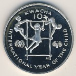 Zambia, 10 kwacha, 1980