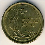 Turkey, 5000 lira, 1995–1998
