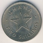 Ghana, 2 shillings, 1958