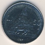 San Marino, 50 lire, 1987